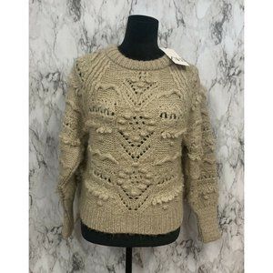 Zara Beige Textured Knit Sweater